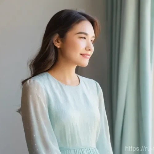 겨울왕국 엘사의 트라우마 극복 이야기 - **Prompt:** A young woman, early 20s, with a warm, gentle smile, stands confidently in a sunlit, air...